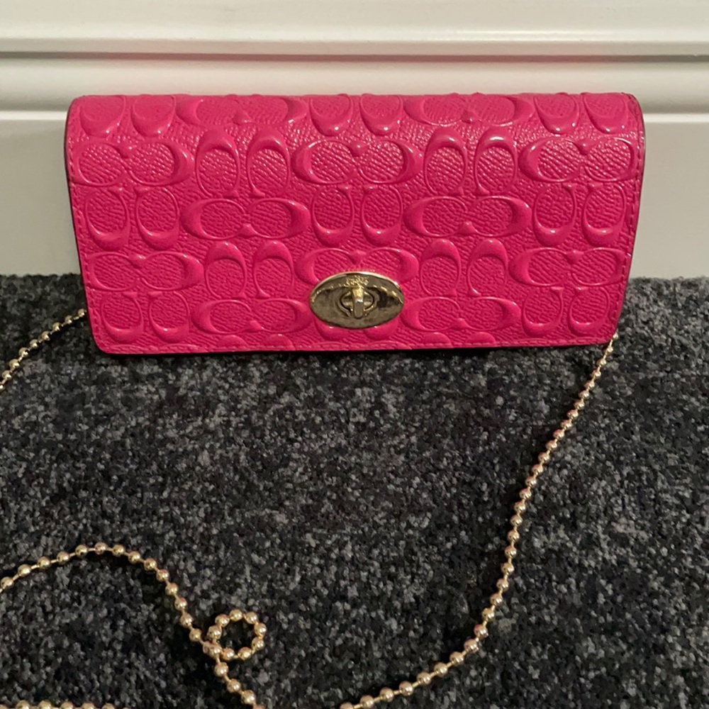 Coach clutch purse hot pink